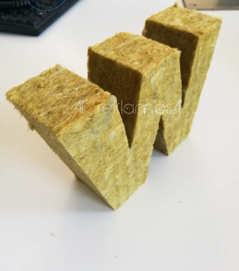 tūrinė raidė iš akmens vatos